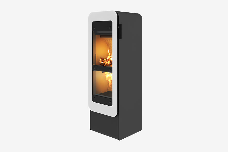 Bionic Fire Freestanding Wood Fire White Glass