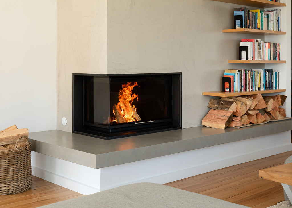 Spartherm Corner Inbuilt Wood Fire Left Side