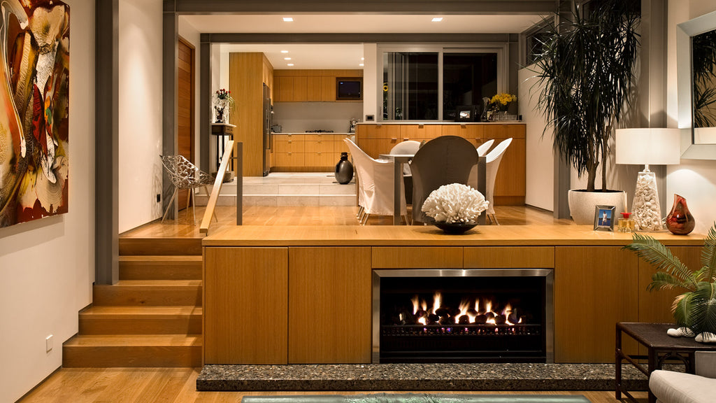 Living Flame Thermoflow Gas Fireplace Front